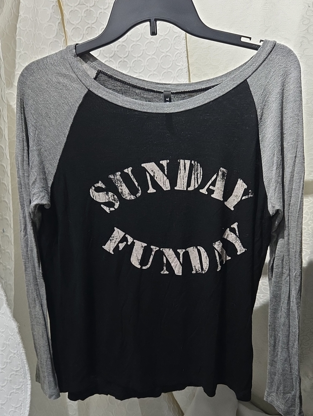 Triumph "Sunday Funday" Raglan Long Sleeve Top - Black & Gray